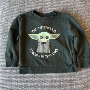 🌟 Star Wars Kids Sweatshirt 3T – “The Cuteness Is Strong With This One” 💚